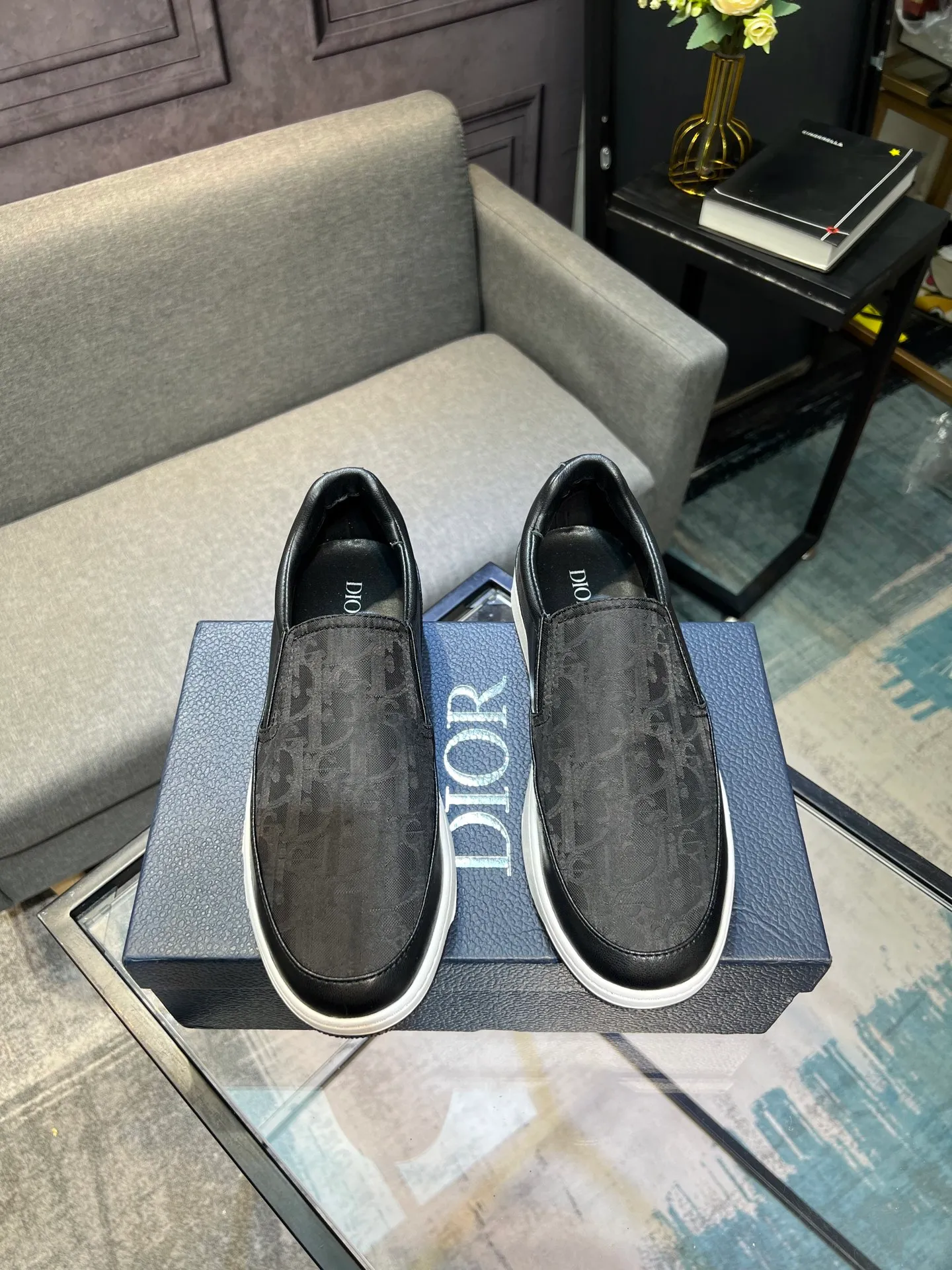 Men's shoes 💰420 [Dior] 🔝The latest masterpiece of high-end men's shoes brand: original special cloth fabric imported from Italy + cowhide + imported sheepskin lining 🔥Original toe-cap rubber outsole Soft and comfortable, making walking more convenient and comfortable! Size: 38-44 (45 can be customized)